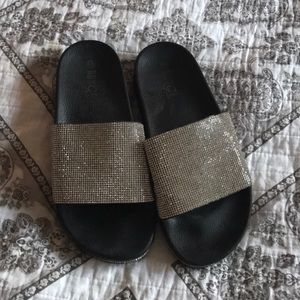 Black bling sandals
